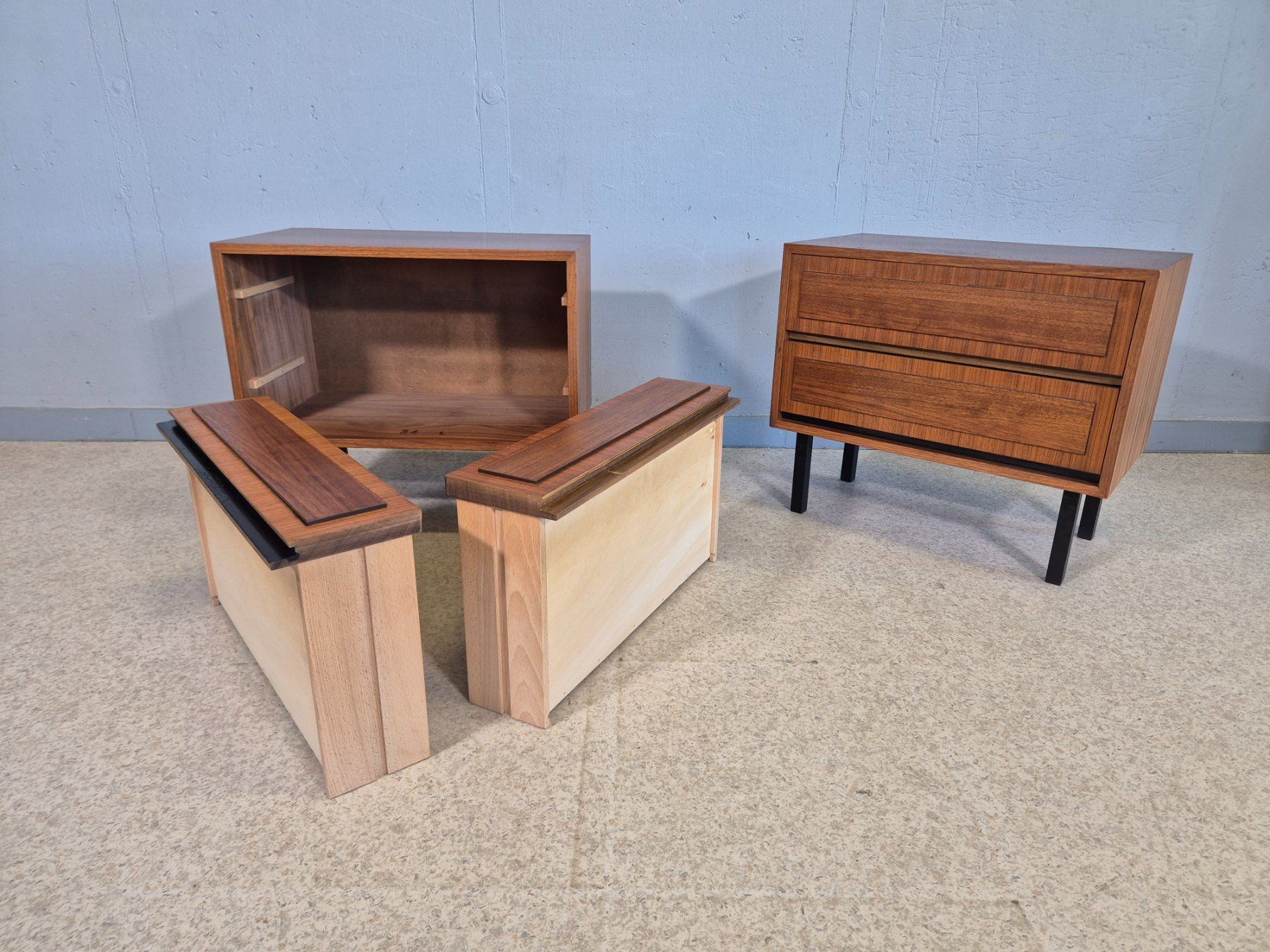 Comodini: 2Stk. 70s Night-Stand Nachttisch Kommode Schubladenkommode – Usato da Nottwil venduto da Wondewa-Shop 2