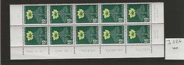 timbre Pro Juventute J126 ** bande de 10