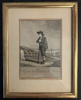 Antiker Stich "Paysan des Environs de Berne" gerahmt