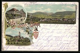 Litho Suhr, Schulhaus, Gemeindehaus, Kir