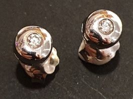 Weissgold 750 Solitärohrstecker 18 Karat