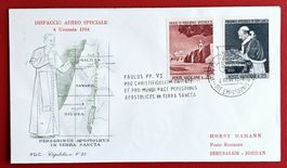 VATIKAN FLUGPOST PAPST FLUG JERUSALEM JORDANIEN ISRAEL 1964