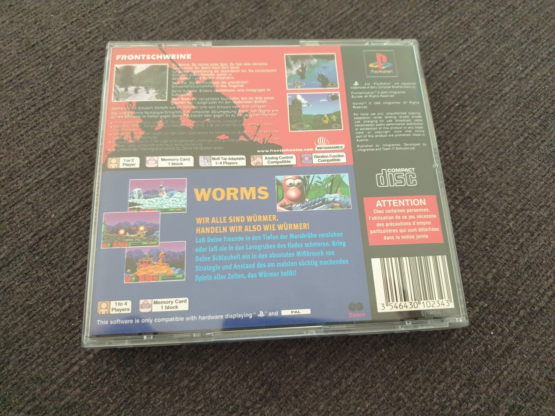 Giochi: Frontschweine & Worms Compilation - PS1 Playstation 1 – Usato da Rain venduto da Rou_z26r 1