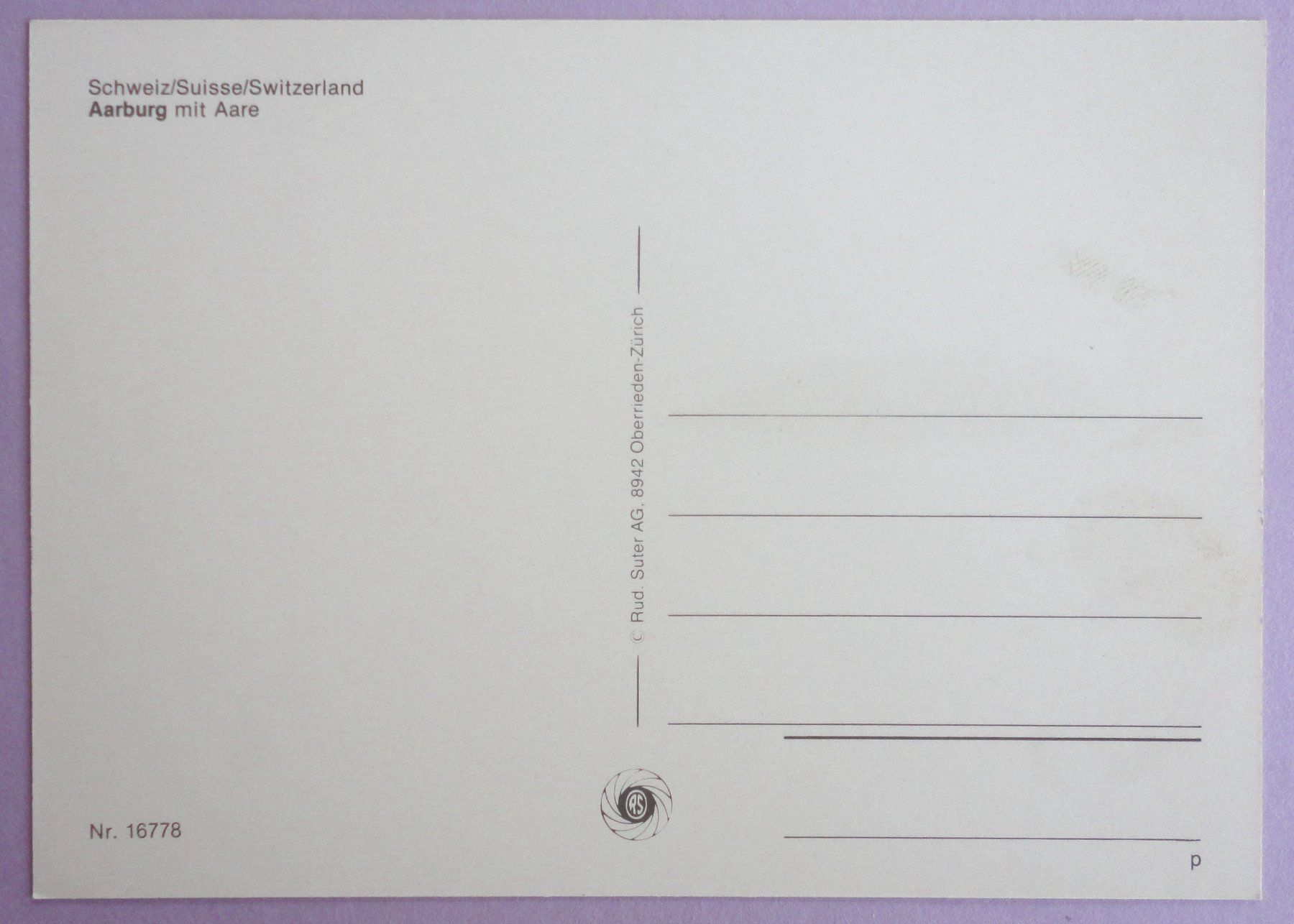 Cartes postales: Aarburg mit AAare – D'occasion à Fétigny par Billy2miny 1