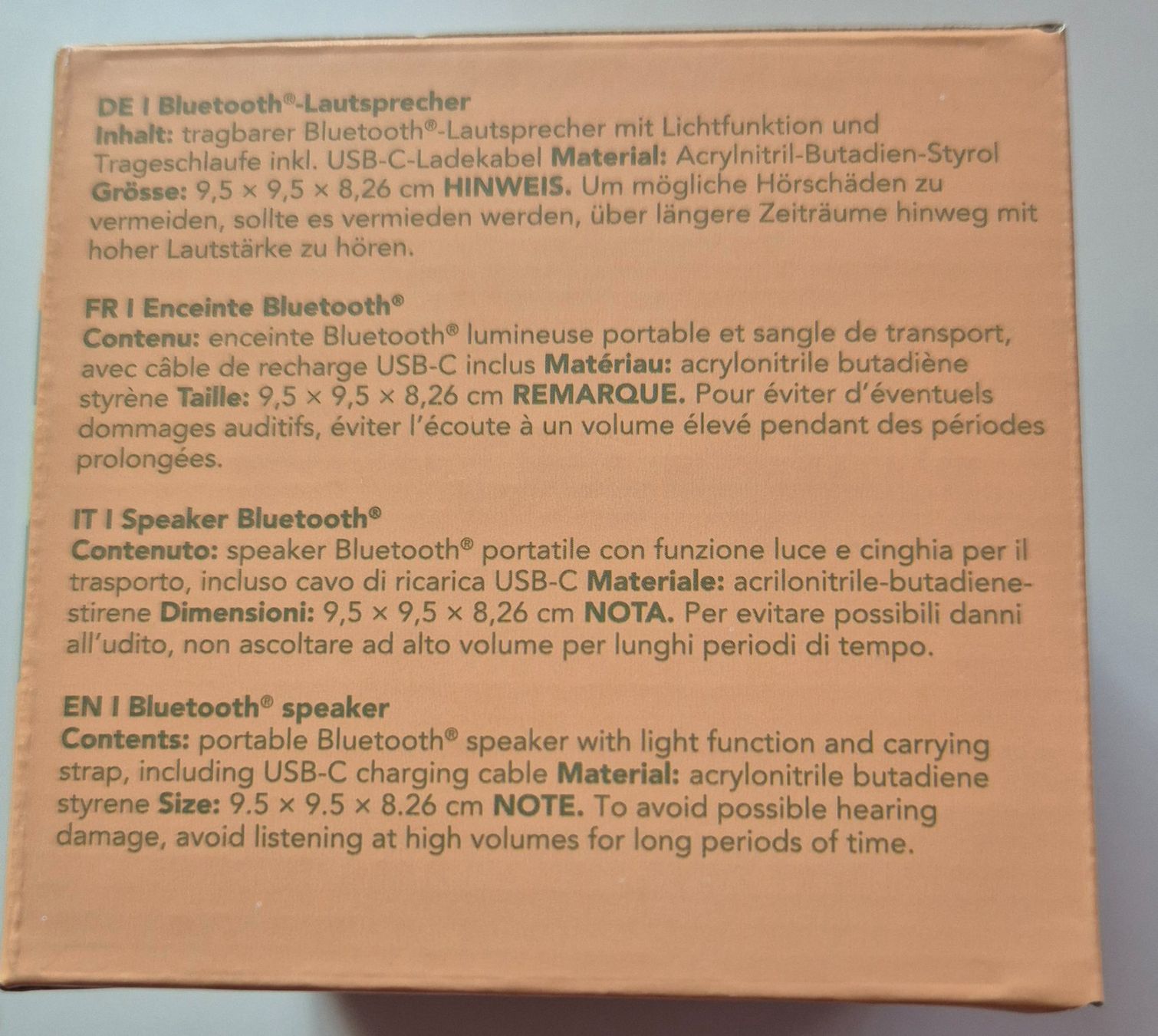 Haut-parleurs: Bluetooth Lautsprecher mit Lichtfunktion+USB-C-Ladekabel – Neuf avec emballage d'origine à Belp par piccolo63 1