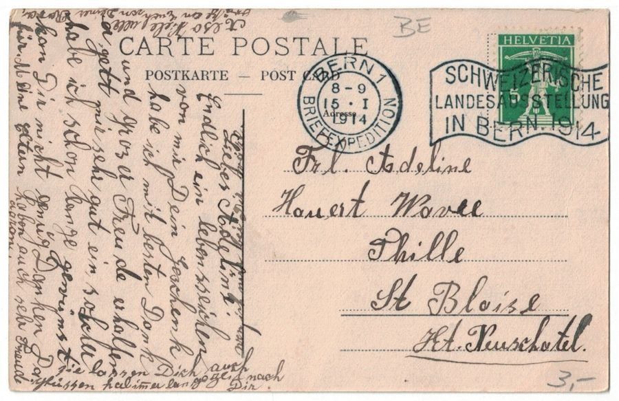 Cartoline postali: Bern, Nydeckbrücken, gelaufen 1914 – Usato da Frauenfeld venduto da POML 1