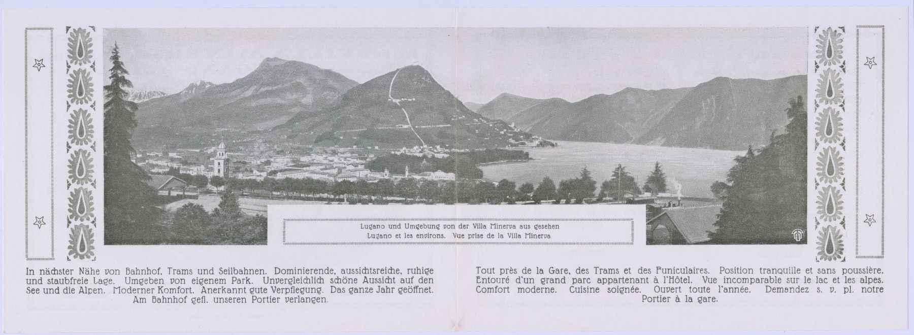 Cartoline postali: Lugano Jugenstil Hotel Minerva Werbung – Usato da Lützelflüh-Goldbach venduto da blauerkranich 1