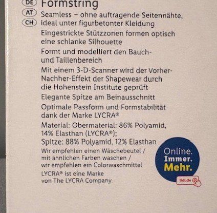 Sonstige Unterwäsche: Esmara Shapewear Formstring - STRING Mieder - Gr.44/46 - NEU – Neu und originalverpackt aus Kriegstetten von Dorothy66 5