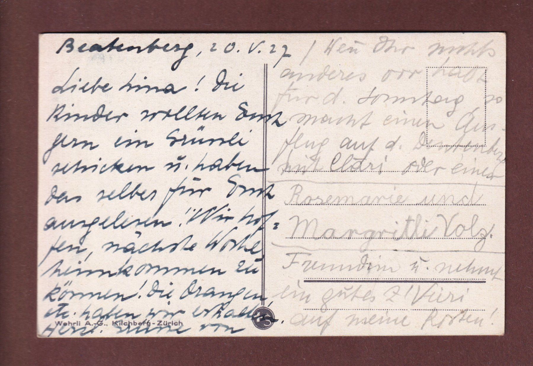 Cartoline postali: Abendstimmung am THUNERSEE - 1927 – Usato da Pully venduto da nicecards-shop 1