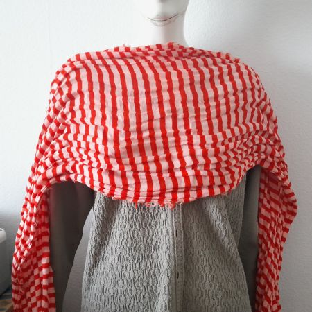 Damen Sommer Schal gestreift rot weiss - Top Zustand!