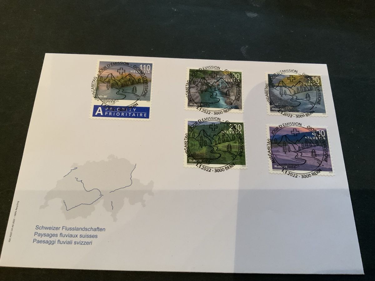 Tutti i francobolli: 2022 DAUERMARKEN FDC VOLL FLUSSLANDSCHAFTEN – Usato da Beinwil am See venduto da Ricri