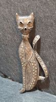 Katzen Brosche • 925 Sterling Silber • Markasite