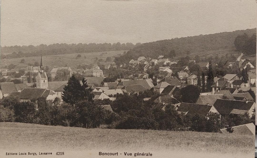 Cartoline postali: BONCOURT - Vue générale – Usato da Delémont venduto da Domdom1