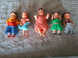5 alte Puppenstube Püppchen, Vintage, 60er Jahre
