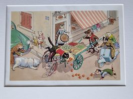 DER FRÖHLICHE KATZENSPORT BILD MONTIERT AUF PASSEPARTOUT