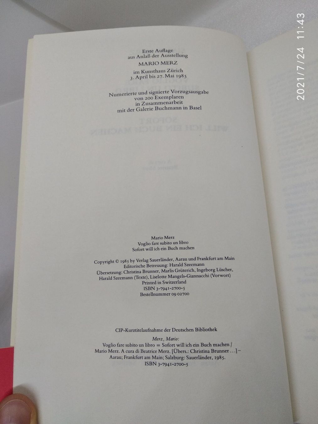 Bücher: MARIO MERZ – Gebraucht aus Goldach von Gaip 6