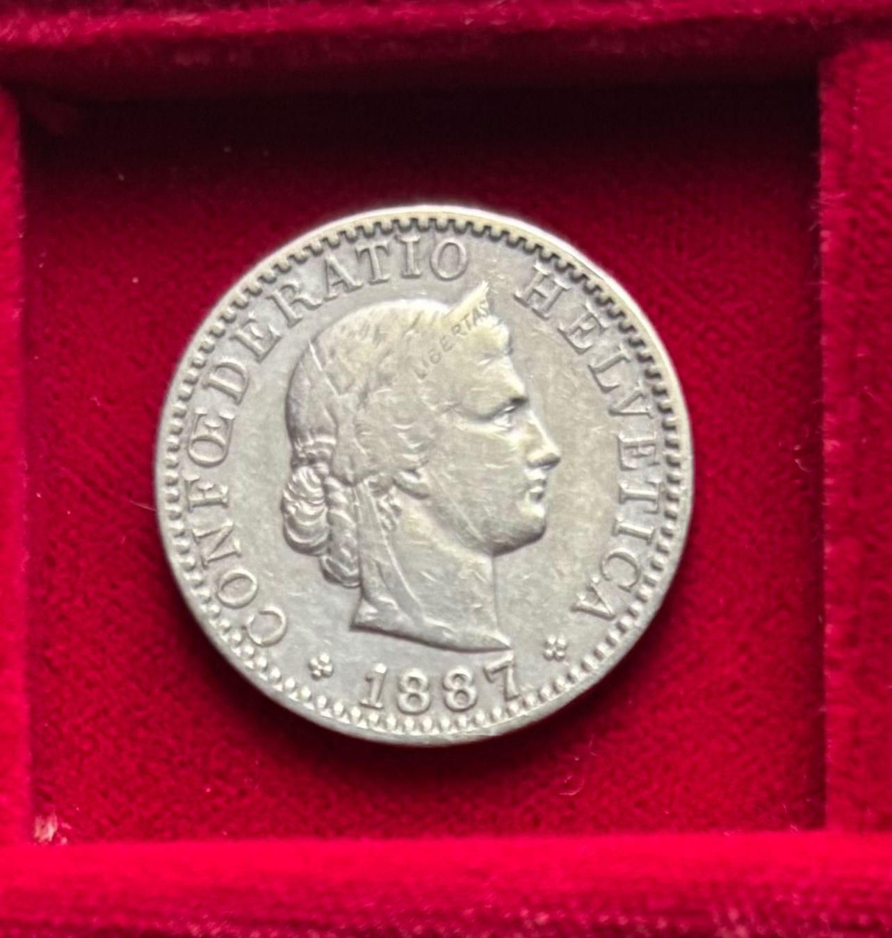 Alle Münzen: Schweiz 20 Rappen 1887 B - ss Libertaskopf – Gebraucht aus Speicher von CH-Schatzkammer
