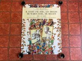 1980 Tintin Hergé plakat il était une fois les belges