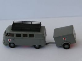VW T1 + Anhänger, Krankenwagen, Brekina, HO, Neu