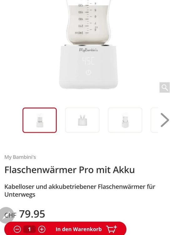 BABYBOO Tragbarer Babykostwärmer Flaschenwärmer Mit Akku & App-Steuerung – 70W USB-C