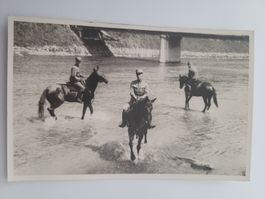 Alte Fotografie, Kavallerie Soldaten, Flussdurchquerung, RN