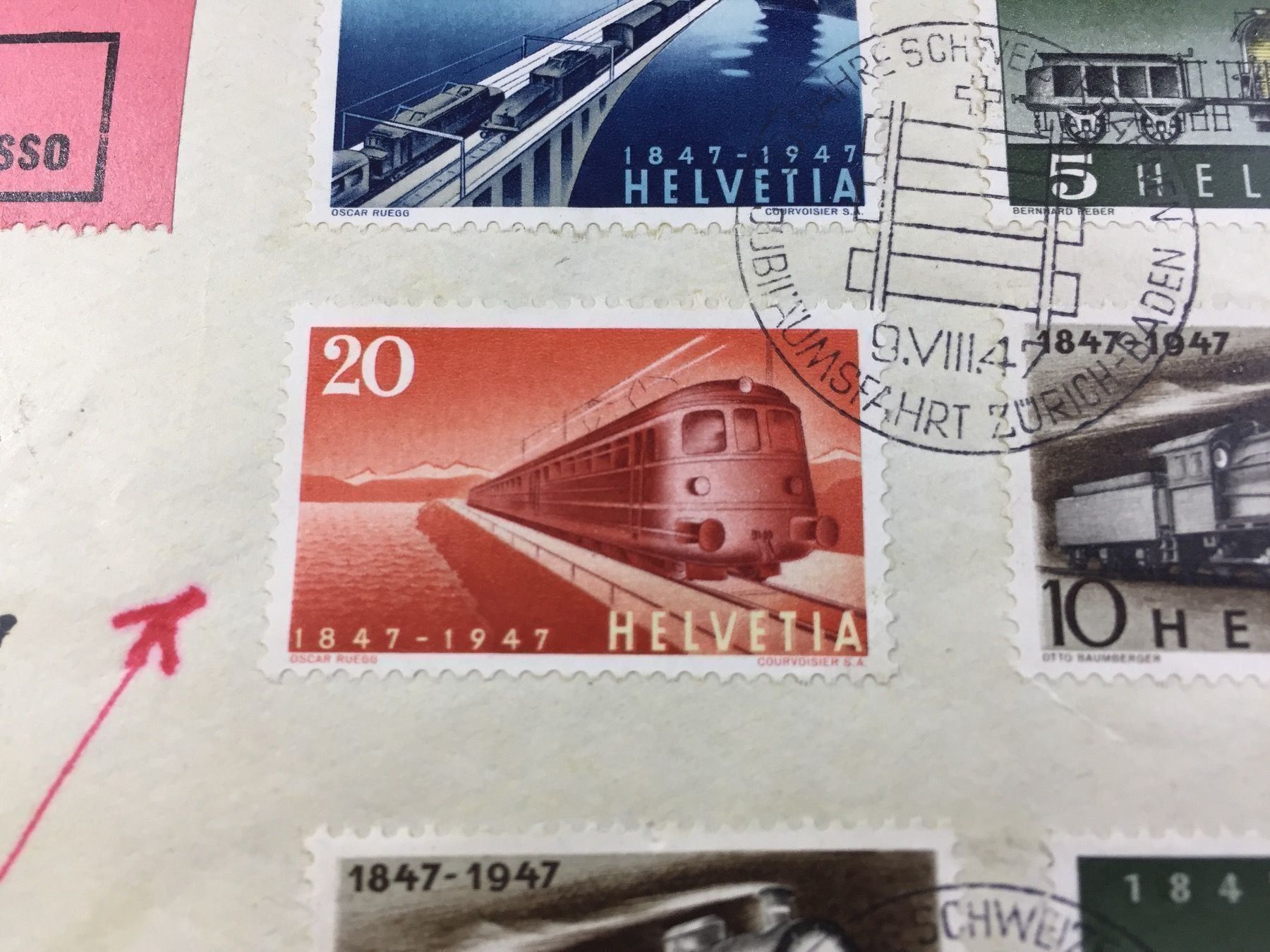 Tutti i francobolli: Eisenbahnen FDC / Nr. 279 Plattenfehler – Usato da Rebstein venduto da Soapyy13 1