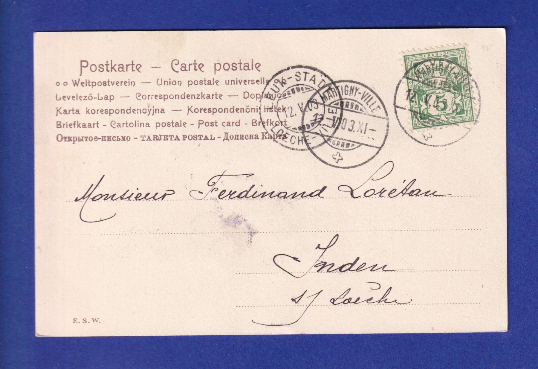 Cartoline postali: ENFANT - Joli petit couple - Baiser – Usato da Pully venduto da nicecards-shop 1