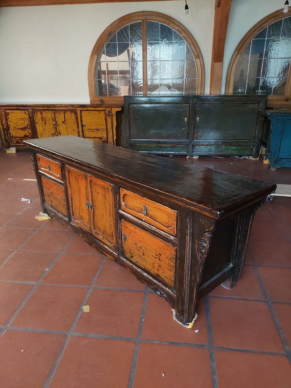 Cassettiere: Niedriges Sideboard schwarz-orange – Nuovo (secondo la descrizione) da Cham venduto da mjg1901 1