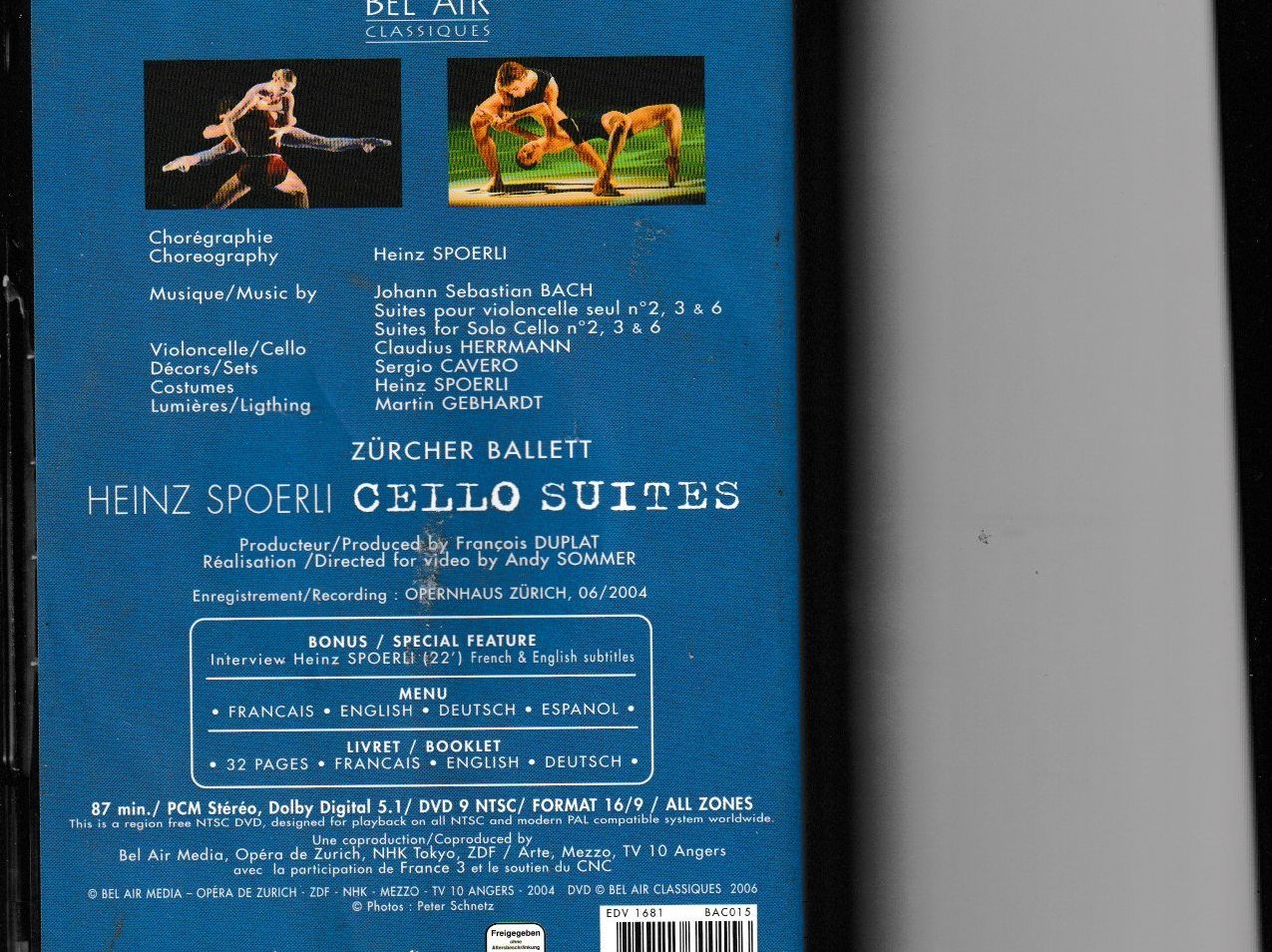 Tutti i DVDs: Bach Cello Suites Ballett – Usato da Chur venduto da zowie72 1