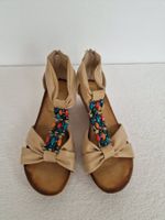 Damen Sandalen Farasion Gr. 38 Beige mit Steinen