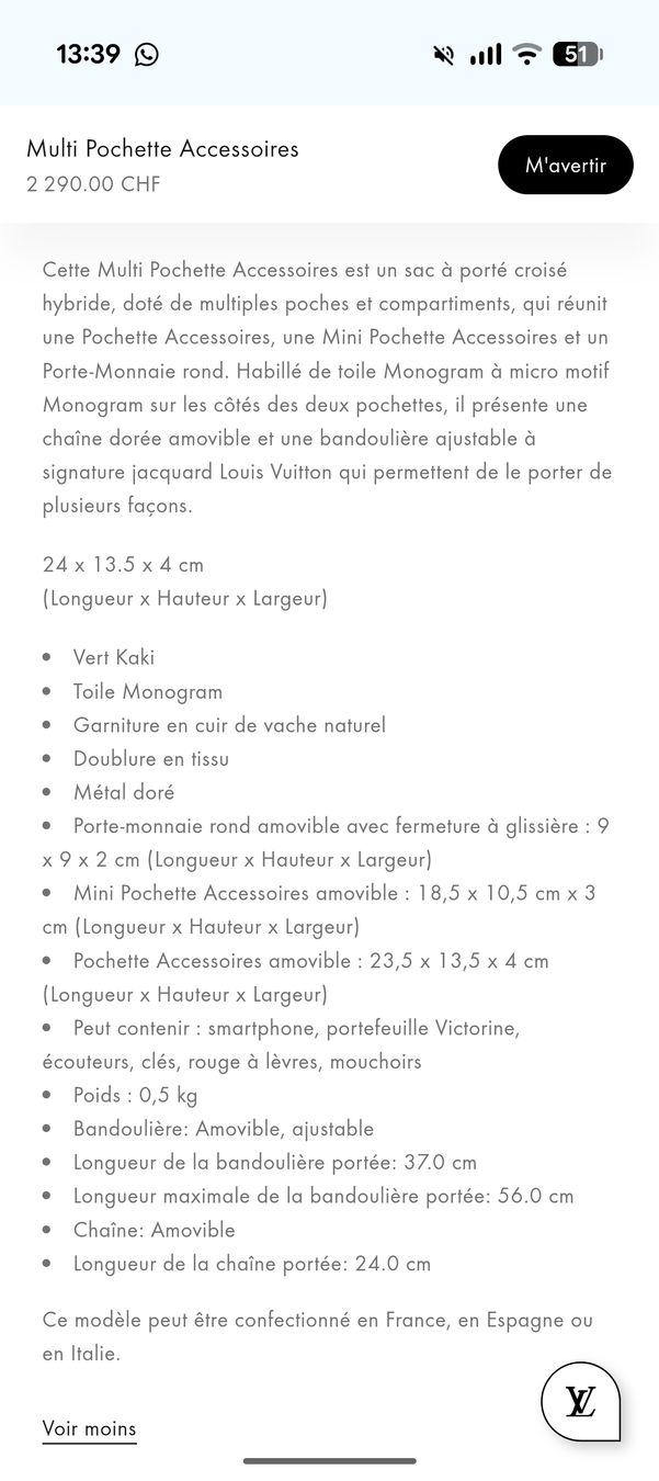 Louis Vuitton Borse: Sac Louis Vuitton multi pochette – Nuovo (secondo la descrizione) da Les Avanchets venduto da ale_2prq 1