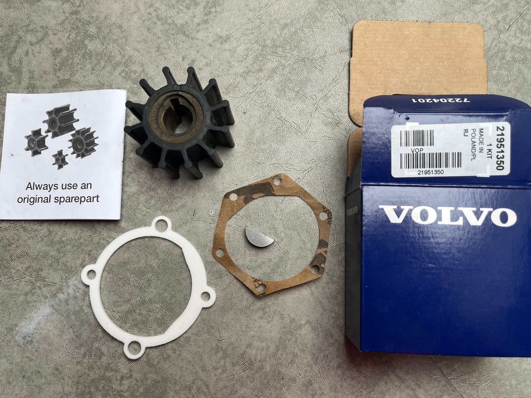 Volvo Barche: Impeller kit Volvo Penta 21951350 – Usato da Penthalaz venduto da salvodj