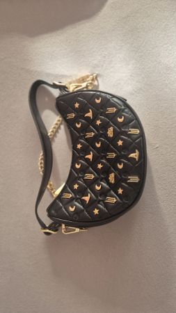 Black Moon Bag with Gold Celestial Details