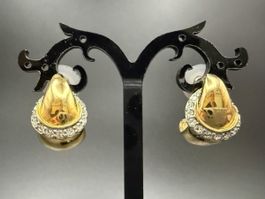 Vintage-Ohrringe Cabouchon Paris – Goldfarben