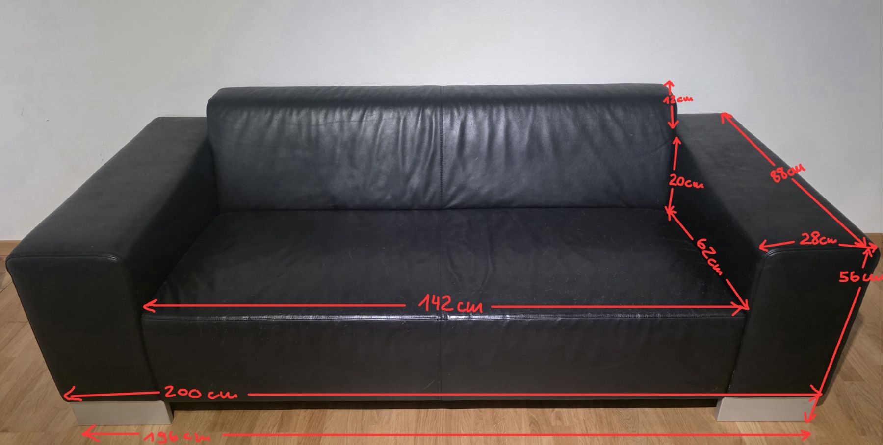 Sofas: Ledersofa schwarz – D'occasion à Meilen par Jael3004 2