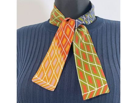 Twilly kleiner Schal 100% Seide handmade Silvia-K multicolor