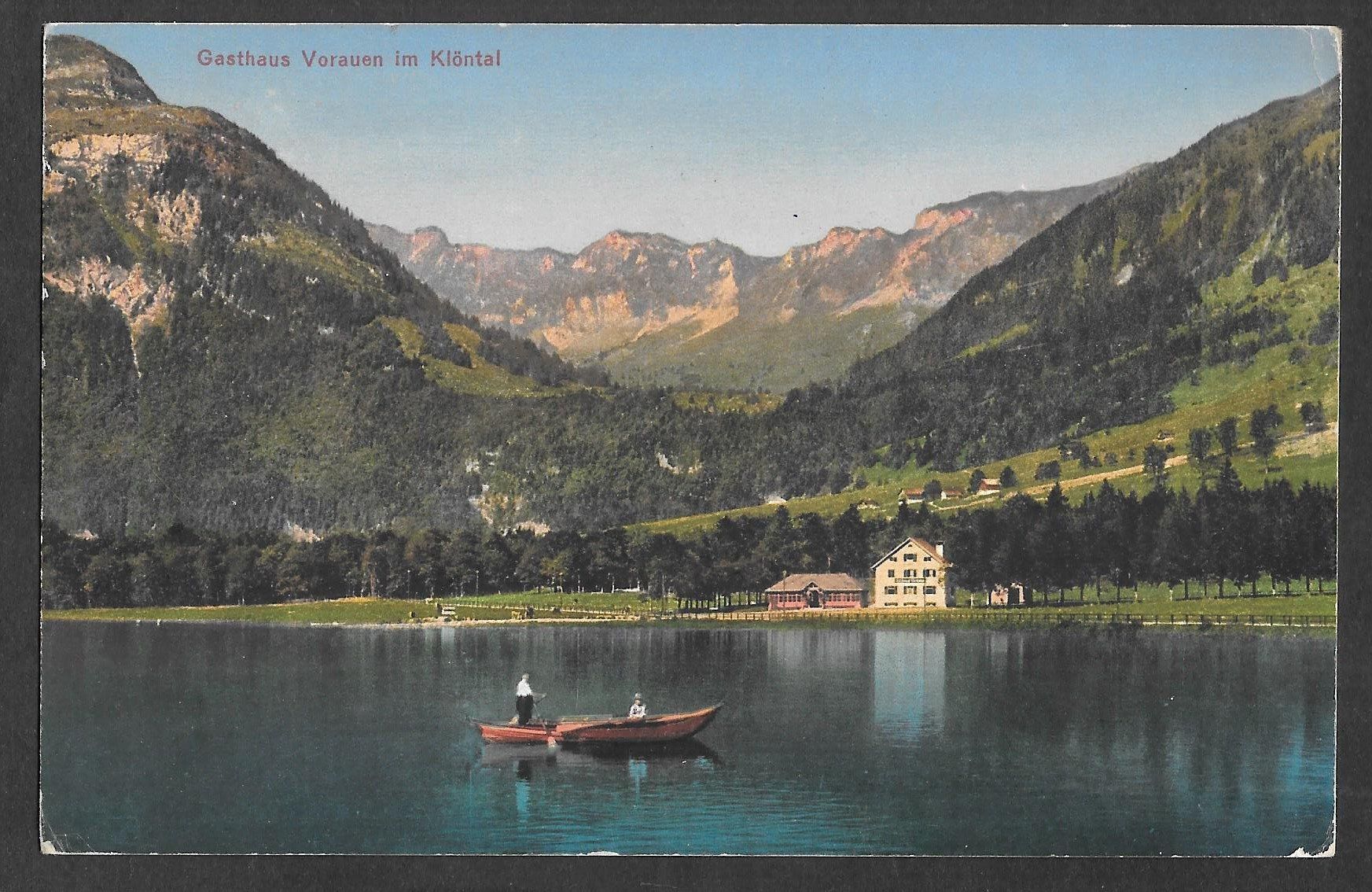 Cartoline postali: Klönthal Gasthaus Vorauen mit do. Stempel – Usato da Olten venduto da clotaldi