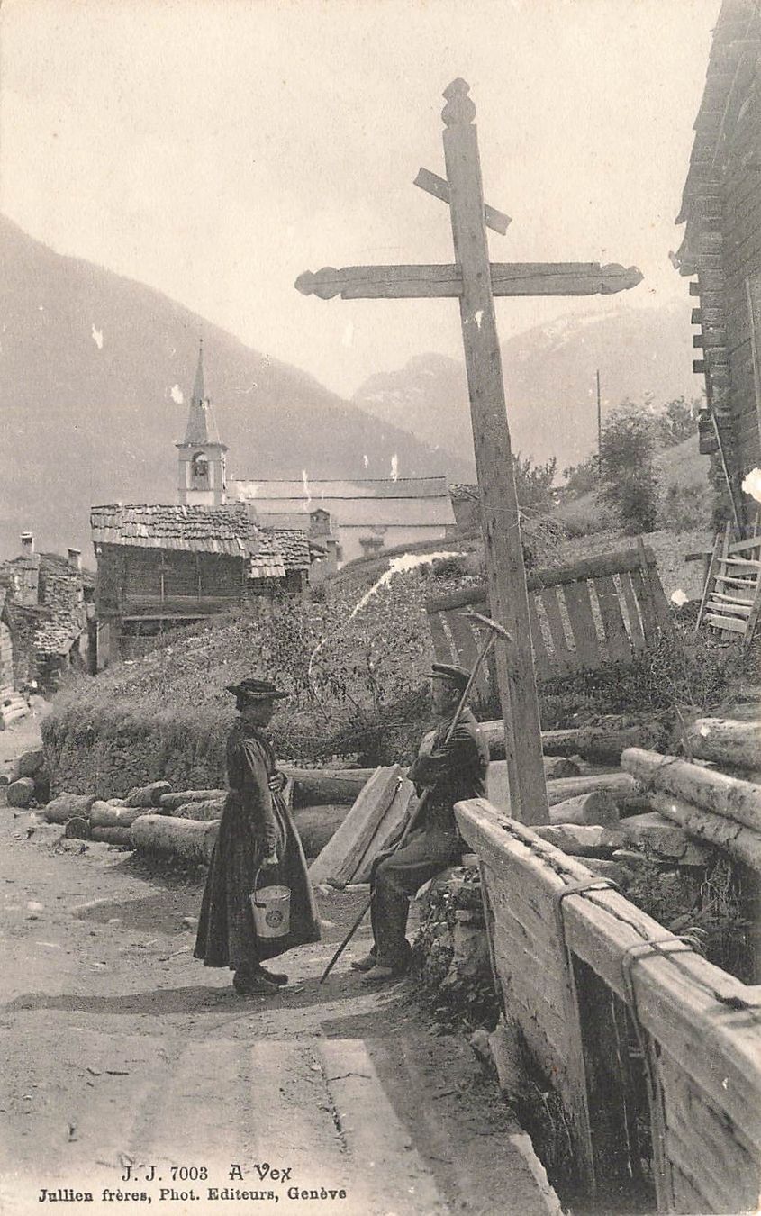 Cartoline postali: A Vex piccolo buco nel mezzo – Usato da Biasca venduto da Blenio71