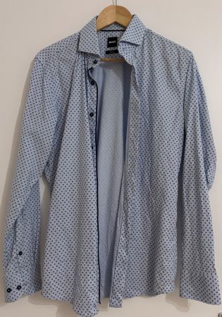 BOSS Hemd „HANK“ slim fit, blau, easy iron, blau, Gr. 40/M