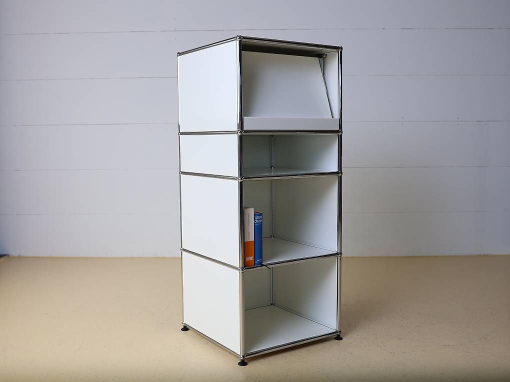 USM Scaffali: USM Haller Highboard Reinweiss mit Prospekthalter – Usato da Meinisberg venduto da atelier_TILIJA 2