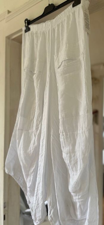Pantalon Femme Fluide Été - Marque - Chic et Élégant - Taille Haute - Blanc White