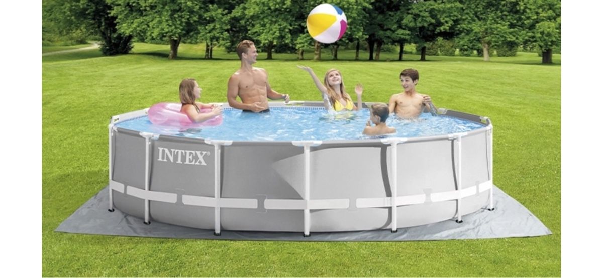 Intex Schwimmbad: Intex Prism Frame Pool rund 4.3m - 1.07m Tiefe – Gebraucht aus Wettswil von franziskab1980