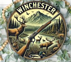 Metallschild Winchester /Jagd / Rund 20cm Durchmesser