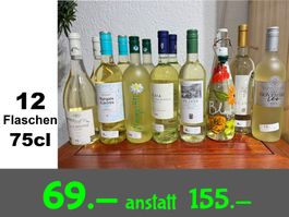 🍷12 Flaschen Weisswein, assortiert