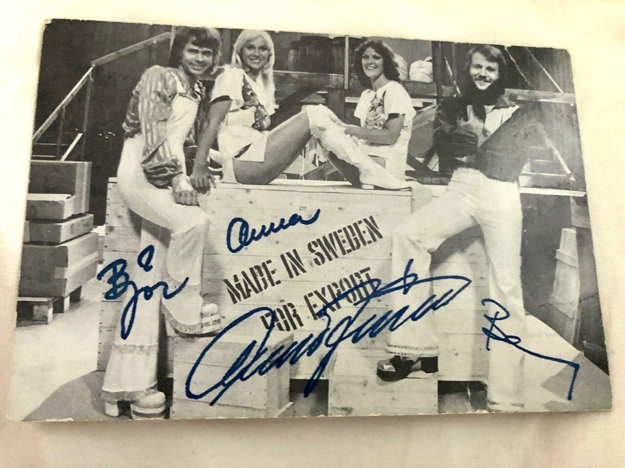 Autografi: ABBA Autogramm Karte Vintage – Usato da Wettingen venduto da ABBA-Retro