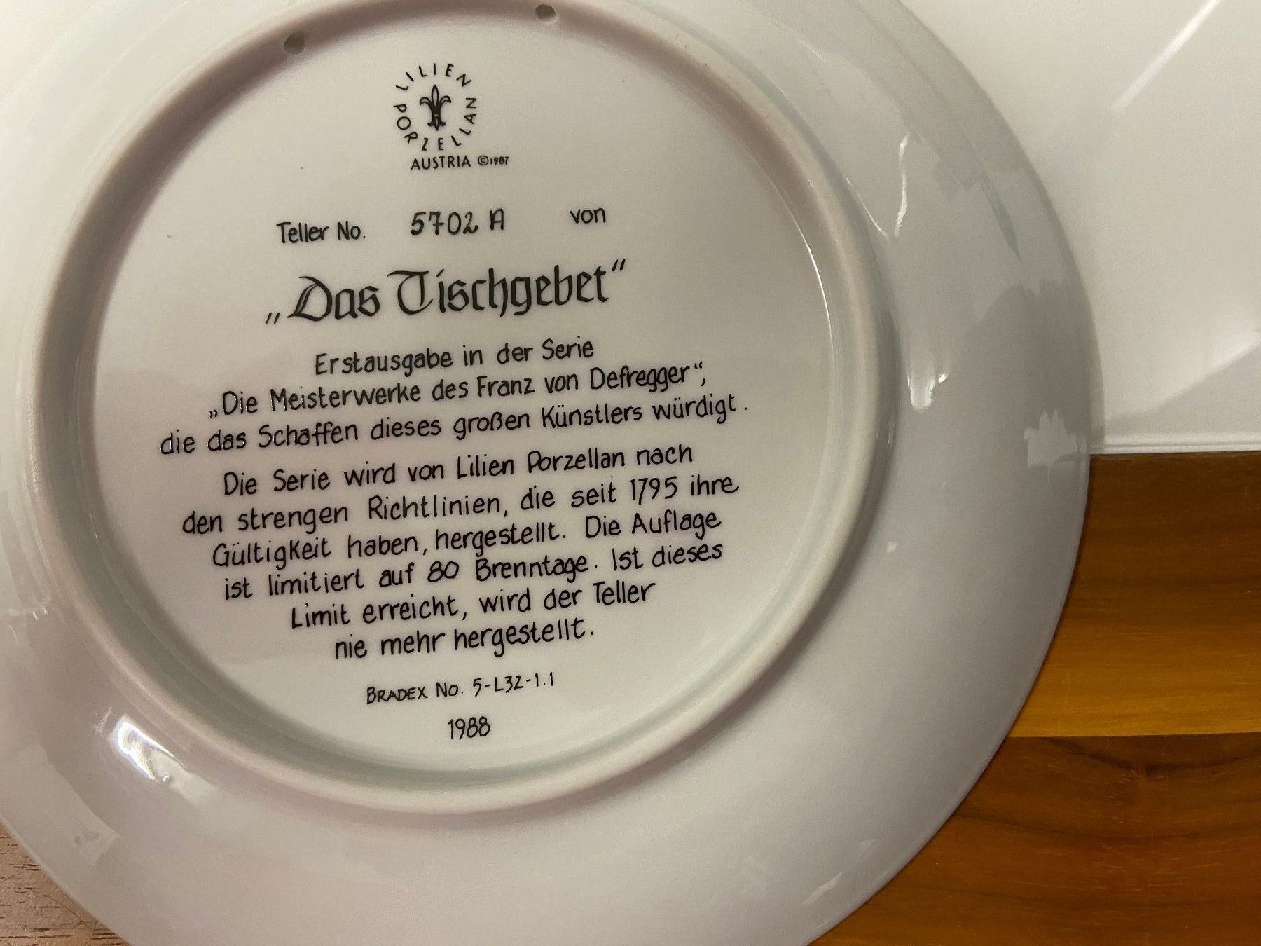 Piatti: Sammelteller  "Das Tischgebet" – Nuovo e nell'imballaggio originale da Binz venduto da tue_rf88 1