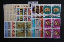 PP 1990-94 Serien Viererblöcke ET gestempelt        Los 7291