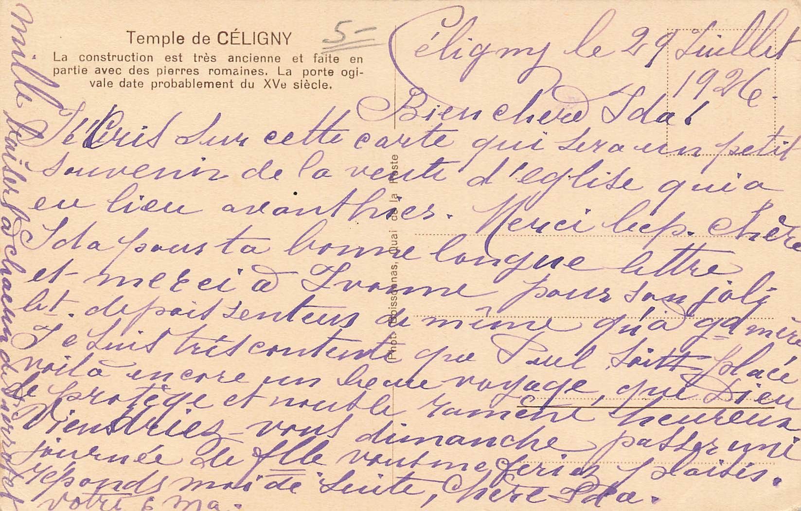 Cartoline postali: Temple de celigny – Usato da Biasca venduto da Blenio71 1