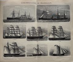 Orig. Holzstich um 1895 (25x30cm) - Schiffe, Handelsschiffe