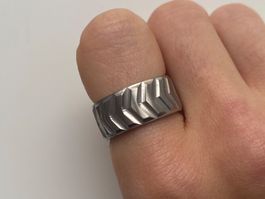 XENOX Edelstahl Massiv Silberne Ring